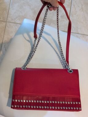 Zara Red Vegan Leather Crossbody
